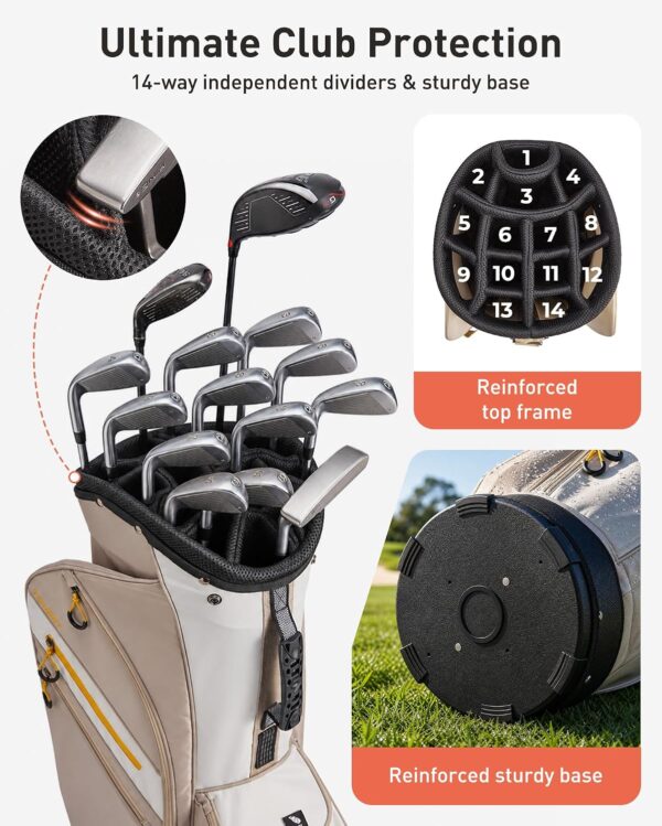 TOURIT Golf Cart Bag with 14-Way Full-Length Dividers