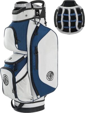81ZddX1P6tL._AC_SL1500_ Shopsource Lightweight Golf Cart Bag with 15-Way Organizer Top