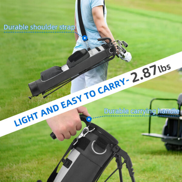 s-l1600-31 Sturdum Golf Stand Bag with 2-Way Dividers Gray