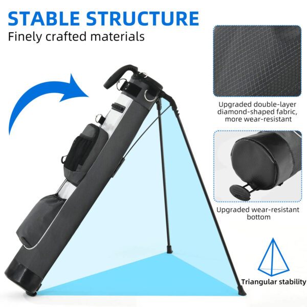 s-l1600-33 Sturdum Golf Stand Bag with 2-Way Dividers Gray