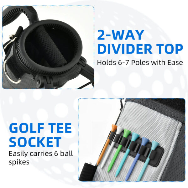 s-l1600-35 Sturdum Golf Stand Bag with 2-Way Dividers Gray